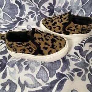 Toddler Girl's Canvas Sneakers Casual Leopard Print Slip-on Loafer